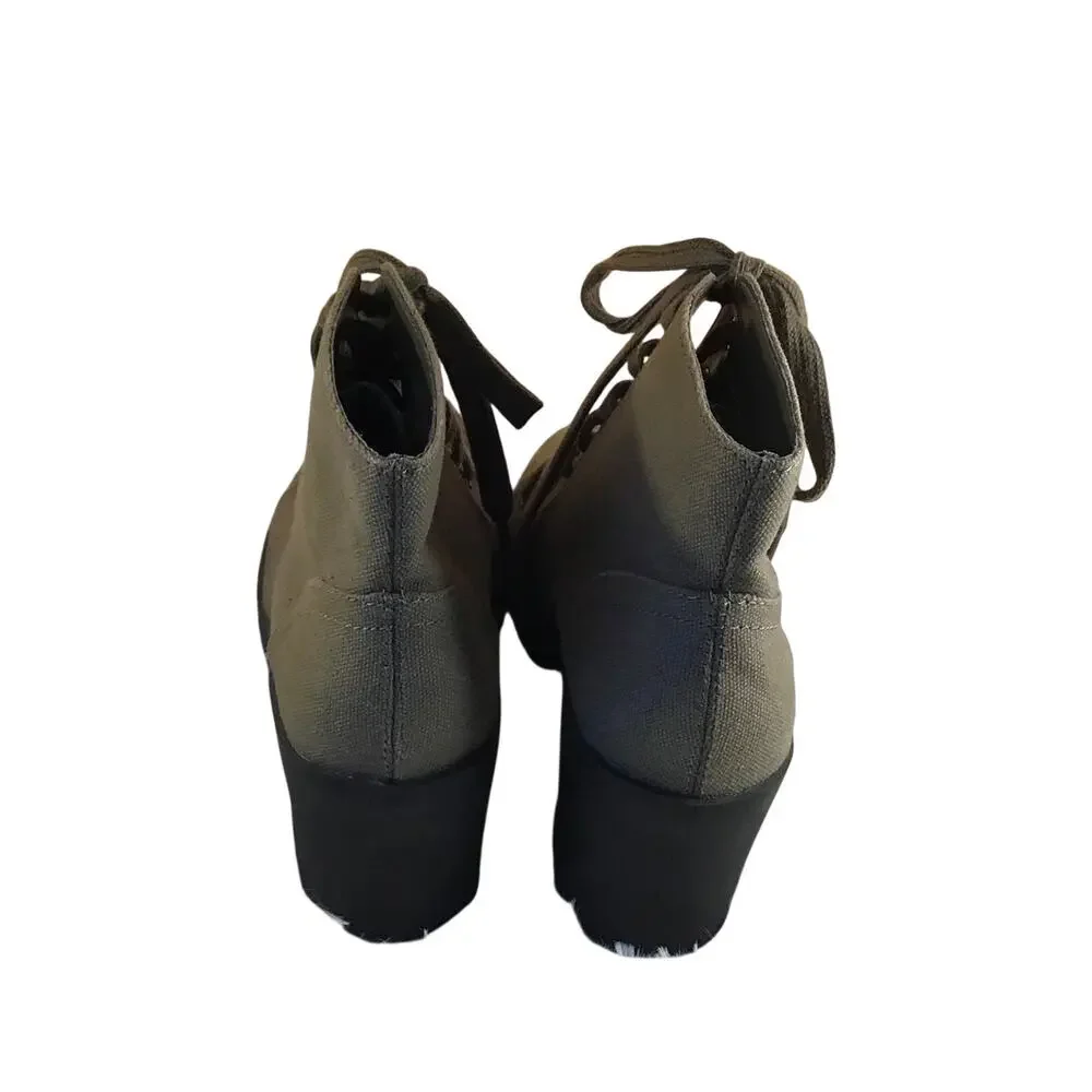 Mix No. 6 Olive Green Heeled Combat Booties Women’ SZ 6 NWT